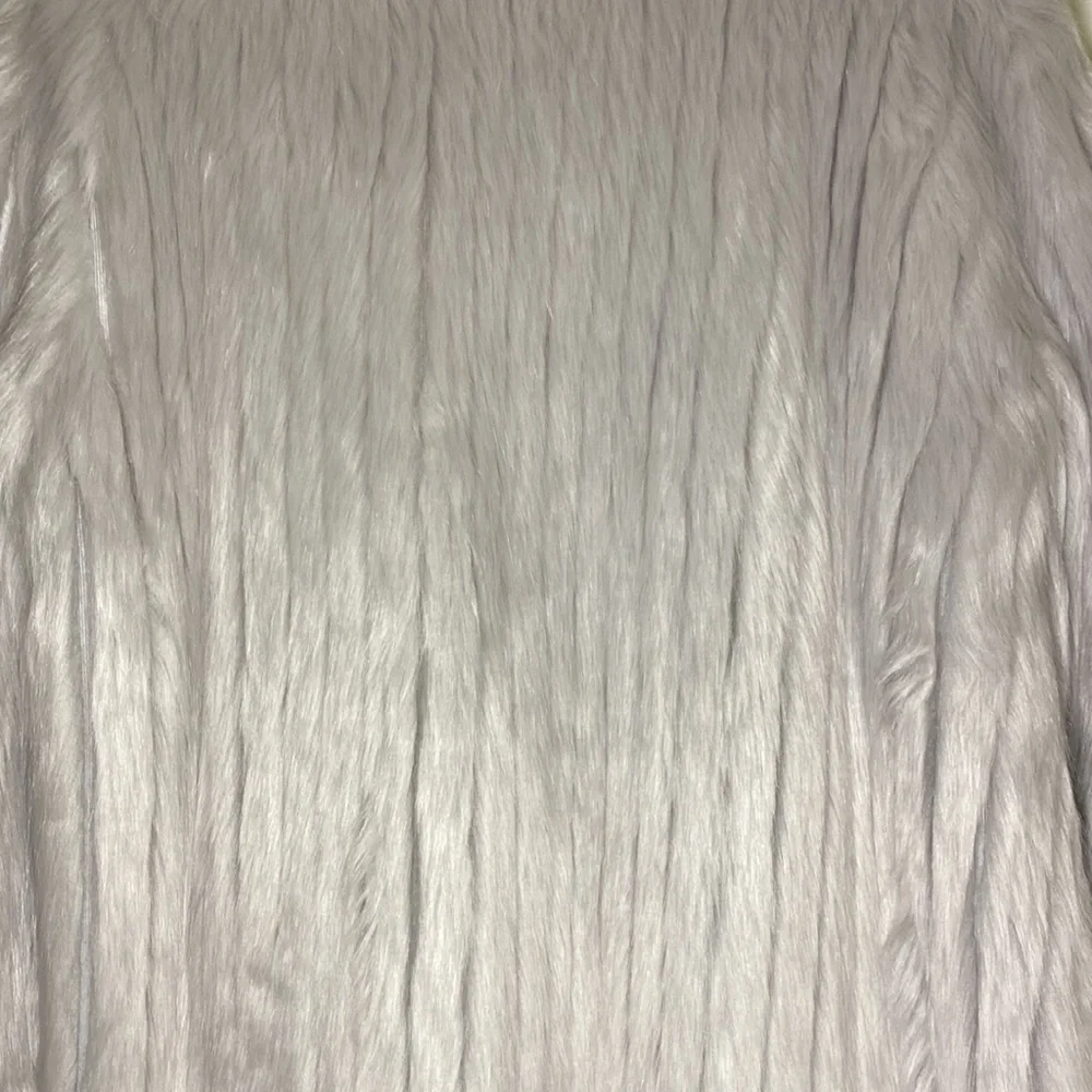 NWT | Express Faux Fur Silver | Lilac Coat - Picture 3 of 13